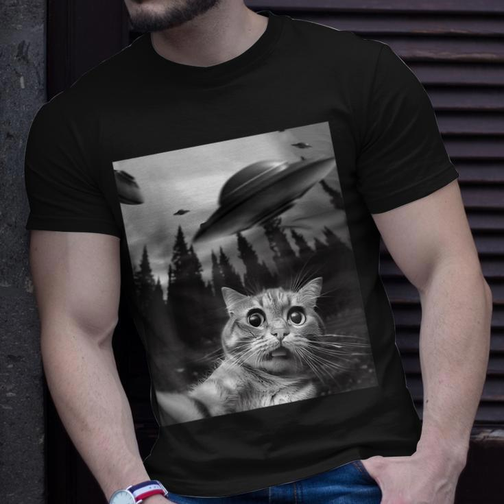 Cat Selfie With Ufos T-Shirt Gifts for Him