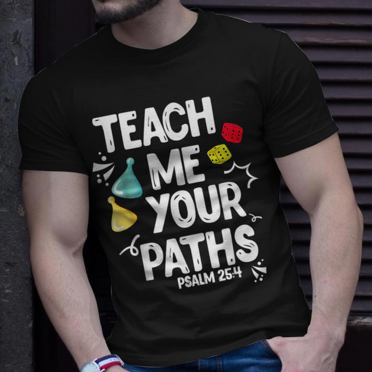 Funny Christian Teach Me Your Paths Faith Based Bible Verse Unisex T-Shirt Gifts for Him