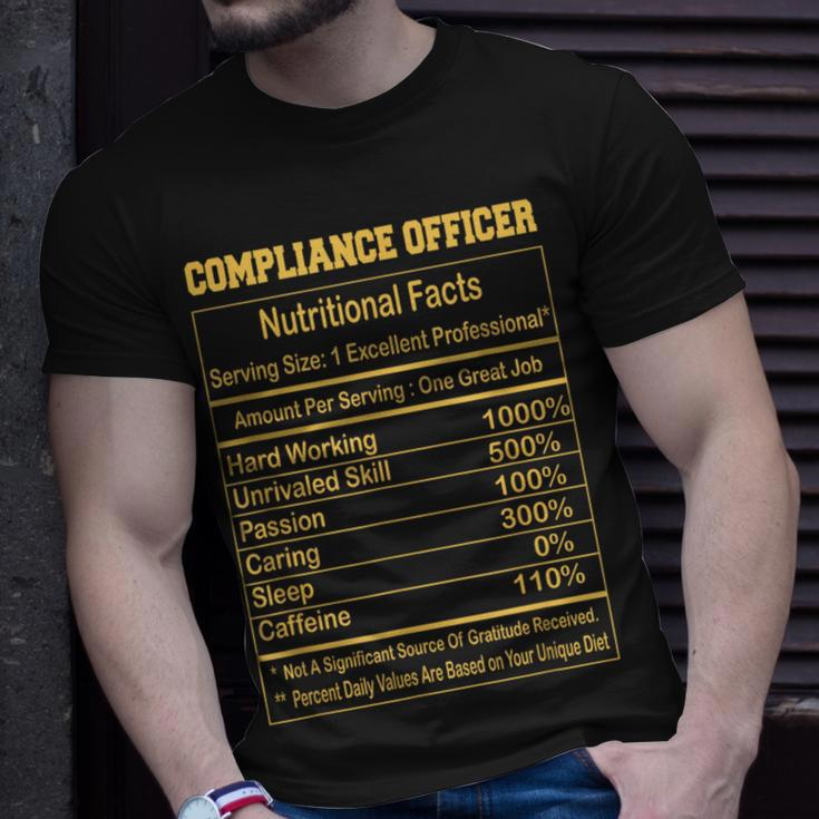 Compliance Officer Nutritional Facts Motivational Quot T-Shirt Gifts for Him