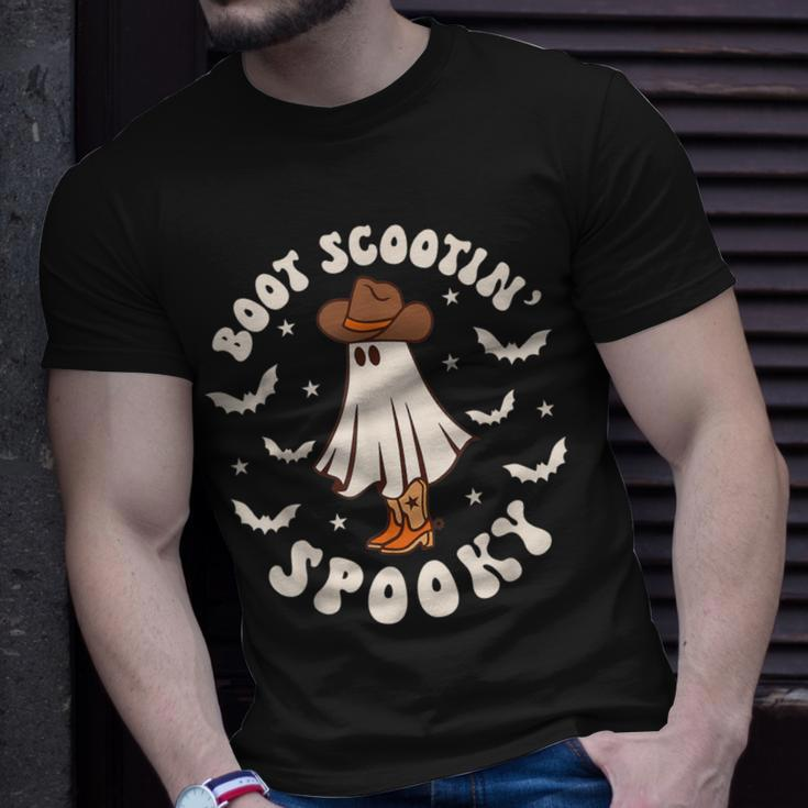 Cowboy Ghost Boot Scooting Spooky Western Halloween T-Shirt Gifts for Him