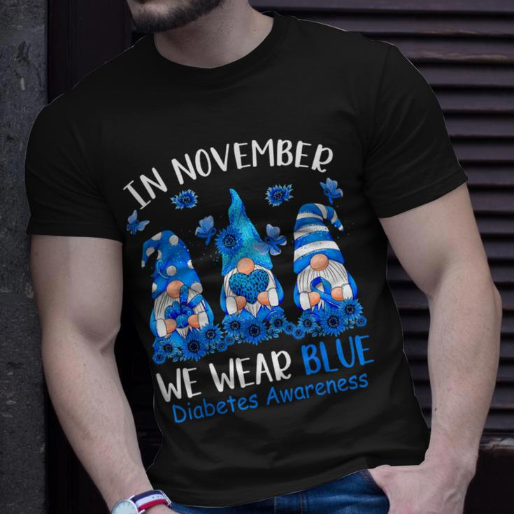 Cute Gnomes Wear Blue For Type1 Diabetes Awareness T-Shirt Gifts for Him