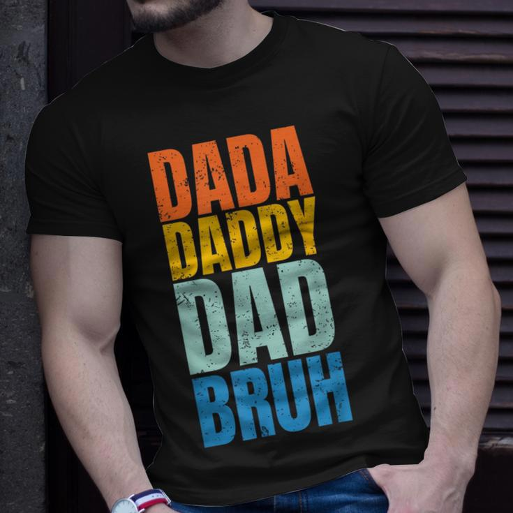 Funny Fathers Day Vintage Dada Daddy Dad Bruh Fathers Day Unisex T-Shirt Gifts for Him