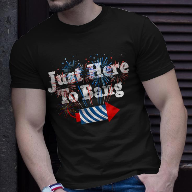 Funny Fourth Of July 4Th Of July Im Just Here To Bang 3 Unisex T-Shirt Gifts for Him