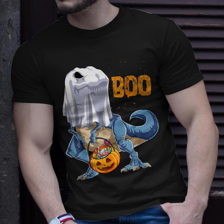 Ghost DinosaurRex Boo Halloween Pumpkin Boys T-Shirt Gifts for Him