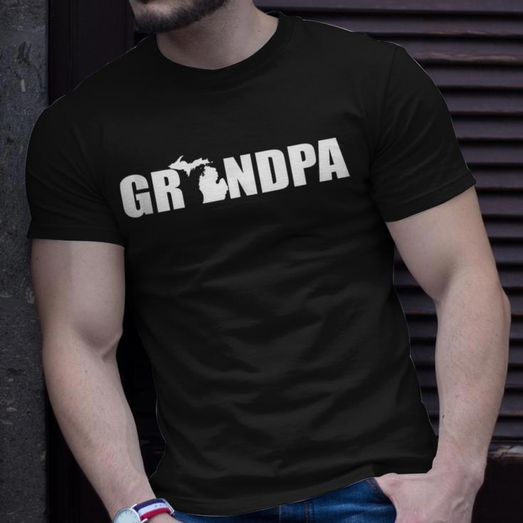 Funny Grandpa Grandpa Michigan Pride State Father Unisex T-Shirt Gifts for Him