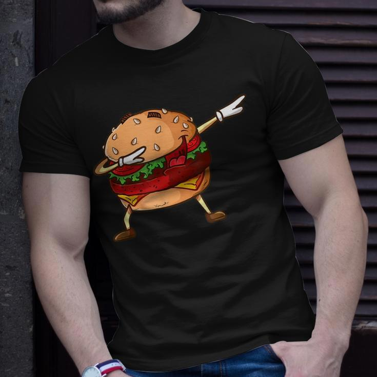 Funny Hamburger Dabbing Cheeseburger Lover Dabbing Ideas Unisex T-Shirt Gifts for Him