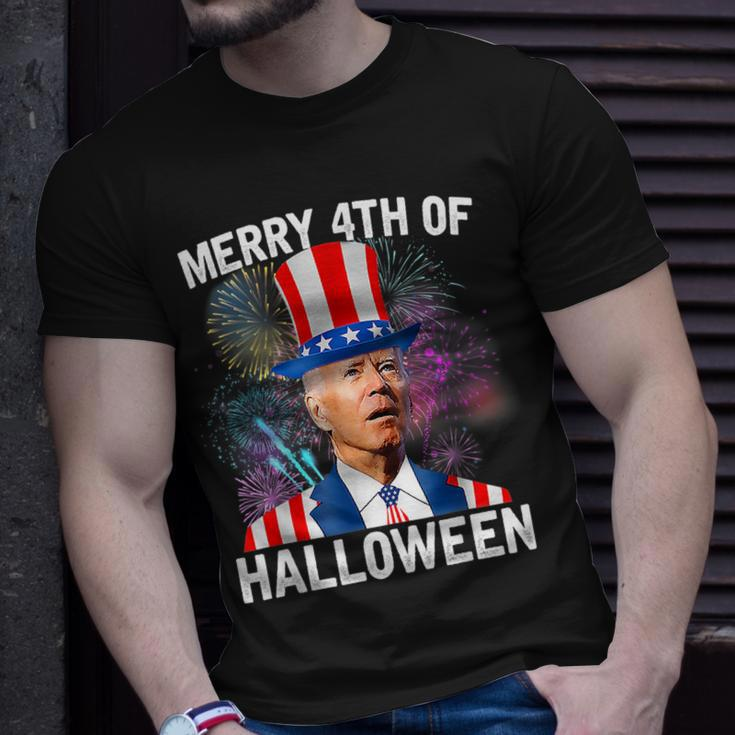 Funny Joe Biden 4Th Of July Merry 4Th Of Halloween Unisex T-Shirt Gifts for Him