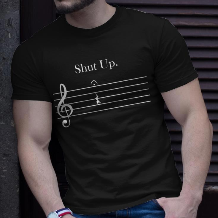 Music Shut Up Quarter Rest And Fermata T-Shirt Gifts for Him