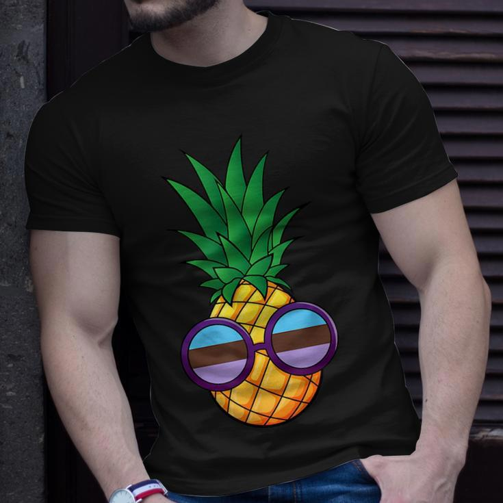 Funny Pineapple Androsexual Flag Unisex T-Shirt Gifts for Him