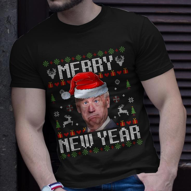 Santa Joe Biden Happy New Year Ugly Christmas Sweater T-Shirt Gifts for Him