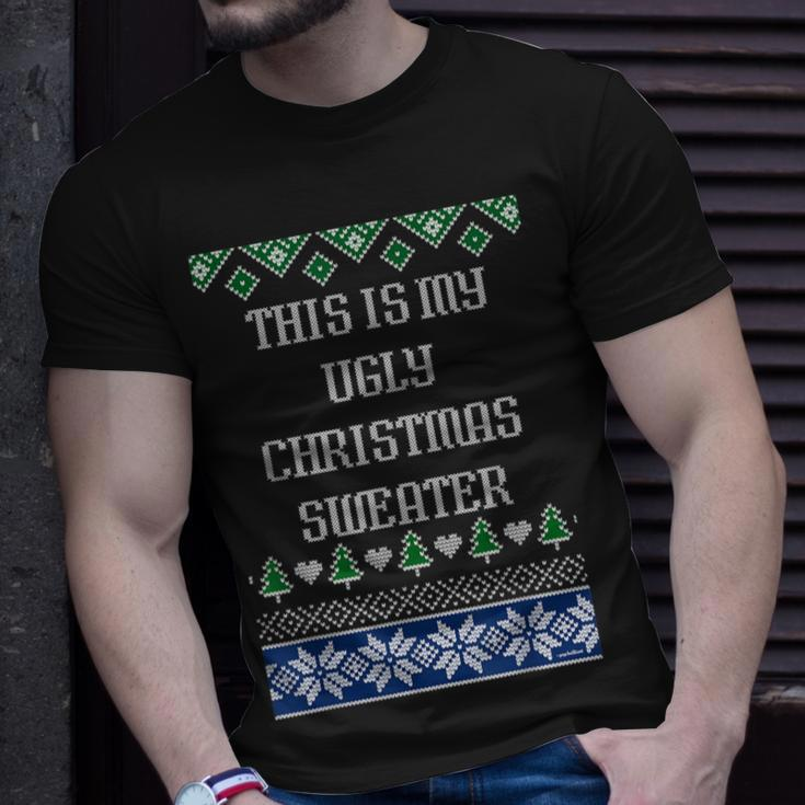 T This Is My Ugly Christmas Sweater Style T-Shirt Gifts for Him