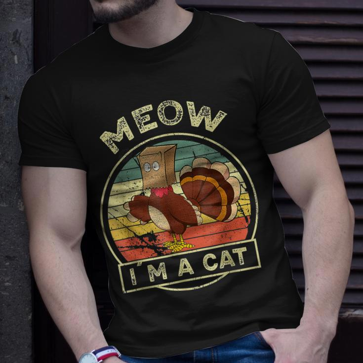 Thanksgiving Day Fake Cat Turkey Meow Autumn Family T-Shirt Gifts for Him