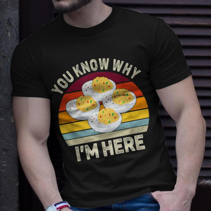 Thanksgiving Deviled Eggs You Know Why I'm Here T-Shirt Gifts for Him