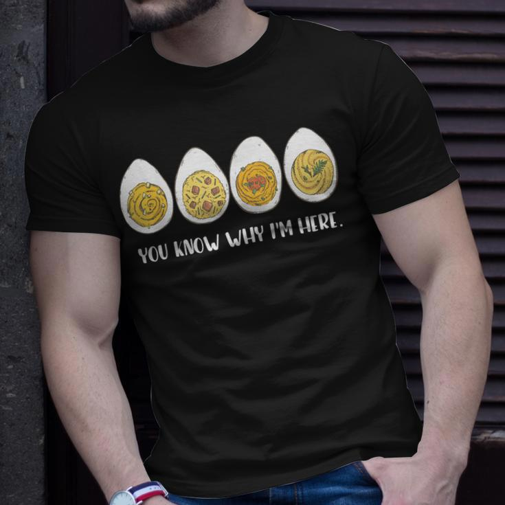Thanksgiving Dinner Deviled Egg You Know Why Im Here T-Shirt Gifts for Him