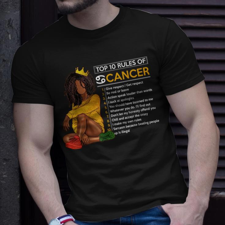 Funny Top 10 Rules Of Cancer Zodiac Sign Horoscope Birthday Unisex T-Shirt Gifts for Him