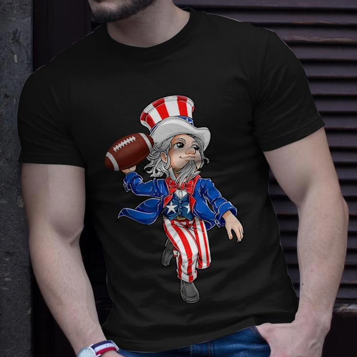 Funny Uncle Sam Football American Flag Indepedence Day Boys Unisex T-Shirt Gifts for Him