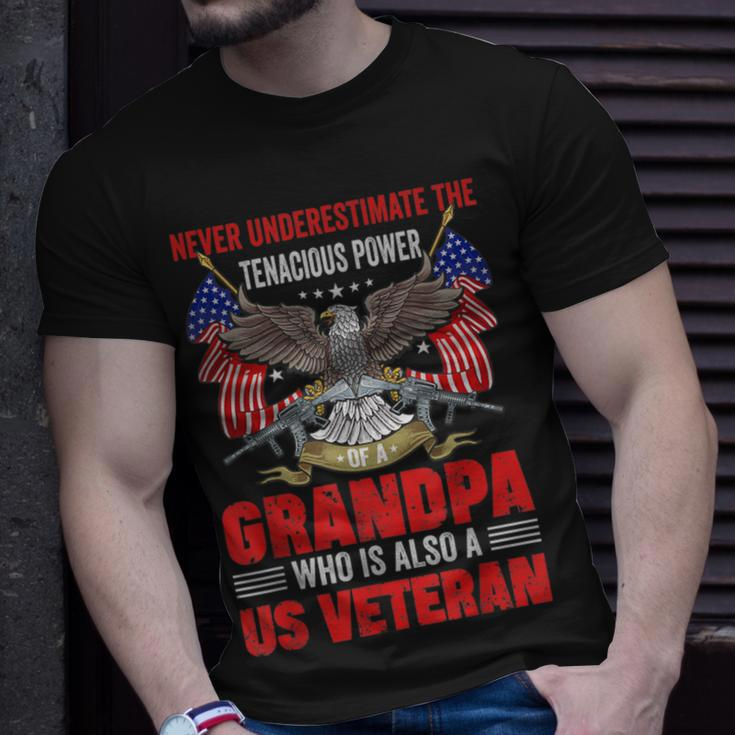 Veteran Grandpa Never Underestimate T-Shirt Gifts for Him