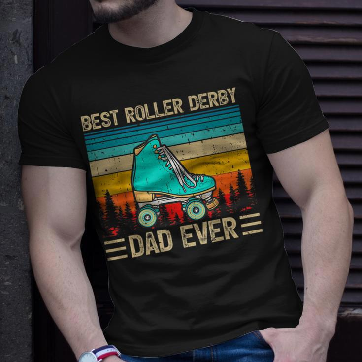 Funny Vintage Retro Best Roller Derby Dad Ever Fathers Day Gift For Mens Gift For Women Unisex T-Shirt Gifts for Him