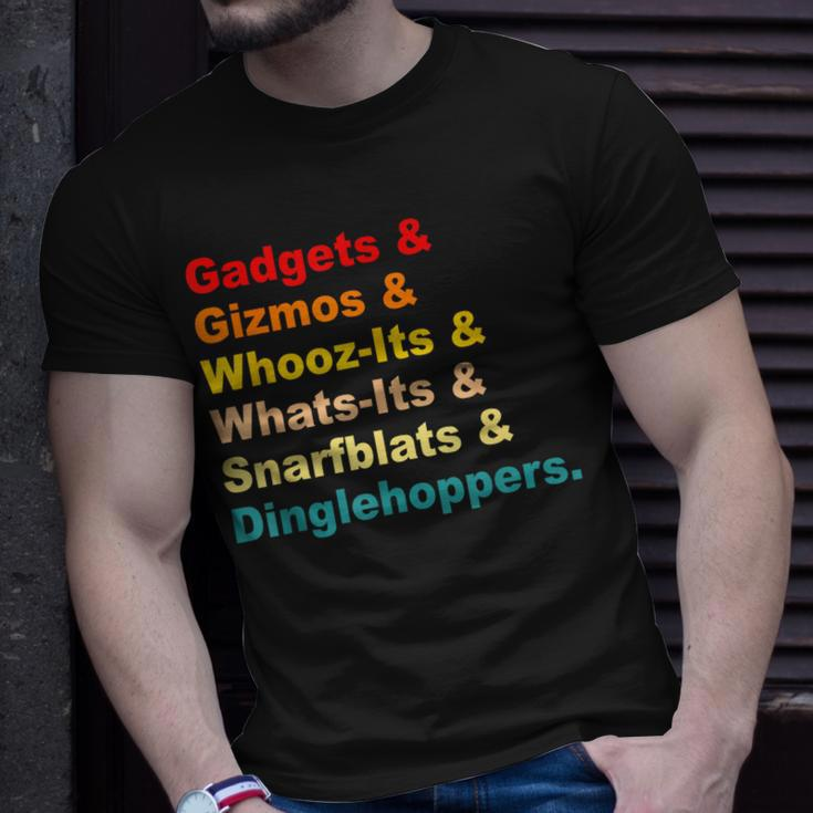 Gadgets & Gizmos & Whooz-Its & Whats-Its Vintage Quote Unisex T-Shirt Gifts for Him