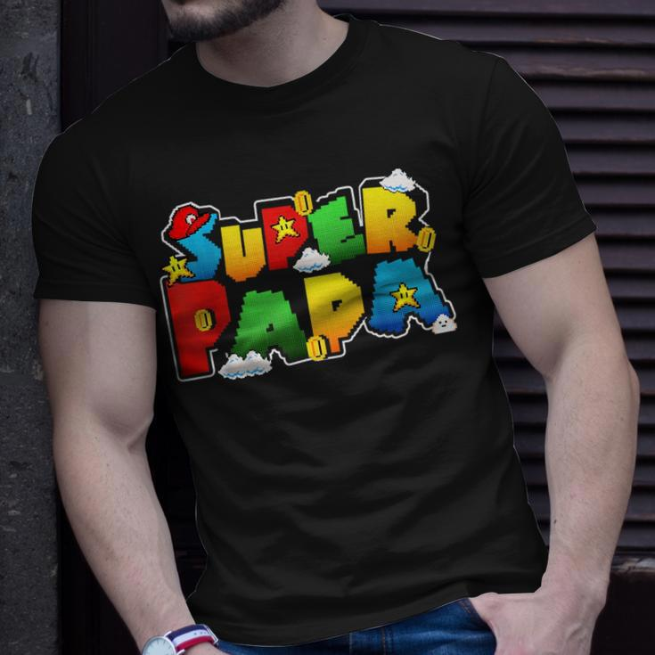 Gamer Super Papa Funny Father Day Gifts Gamer Gift For Papa Unisex T-Shirt Gifts for Him