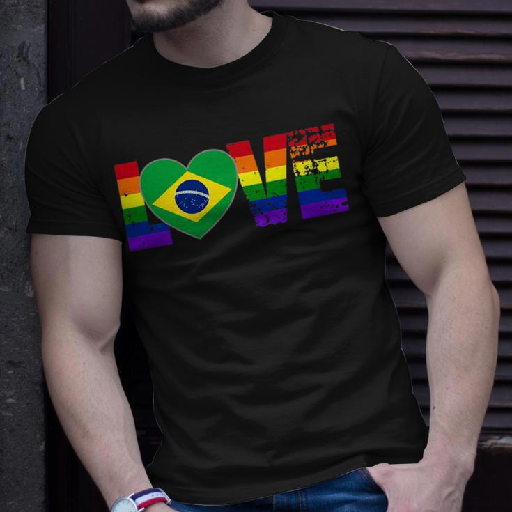 Gay Pride Brazilian Brazil Flag Unisex T-Shirt Gifts for Him