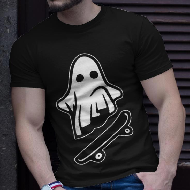 Ghost Skateboarding Halloween Costume Ghoul Spirit T-Shirt Gifts for Him