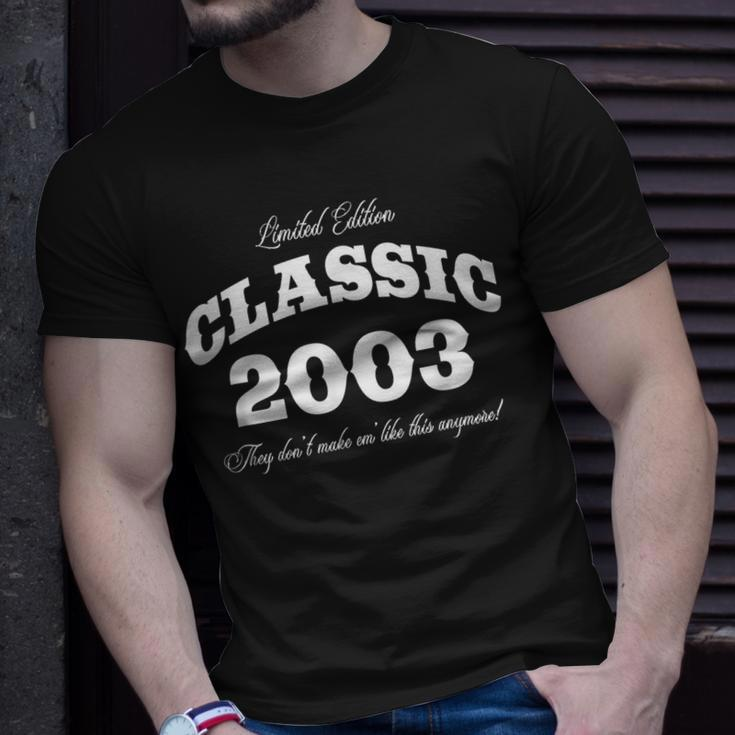 Gift For 17 Year Old Vintage Classic Car 2003 17Th Birthday Unisex T-Shirt Gifts for Him