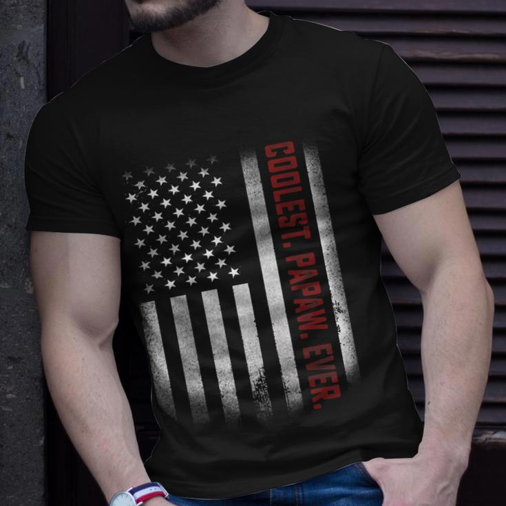 Gifts For Papa Coolest Papaw Ever American Flags Gift For Mens Unisex T-Shirt Gifts for Him