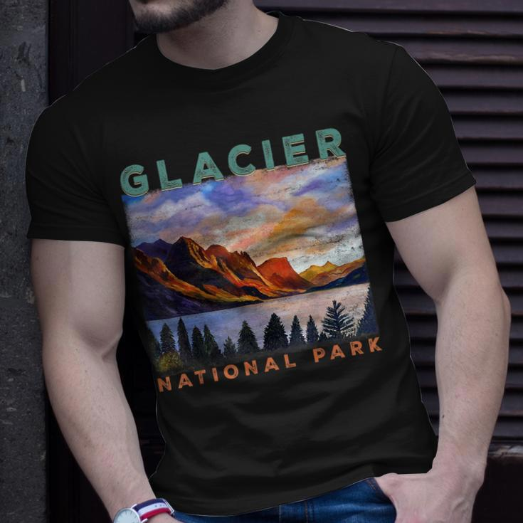 Glacier National Park Retro Us Montana Vintage Parks Unisex T-Shirt Gifts for Him