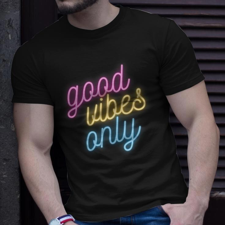 Good Vibes Only Funny Pansexual Pride Gift Lgbtq Pan Flag Unisex T-Shirt Gifts for Him