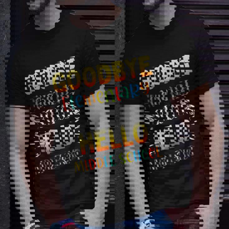 Goodbye Elementary Hello Middle School Graduation 2023 T-shirt Gifts for Him