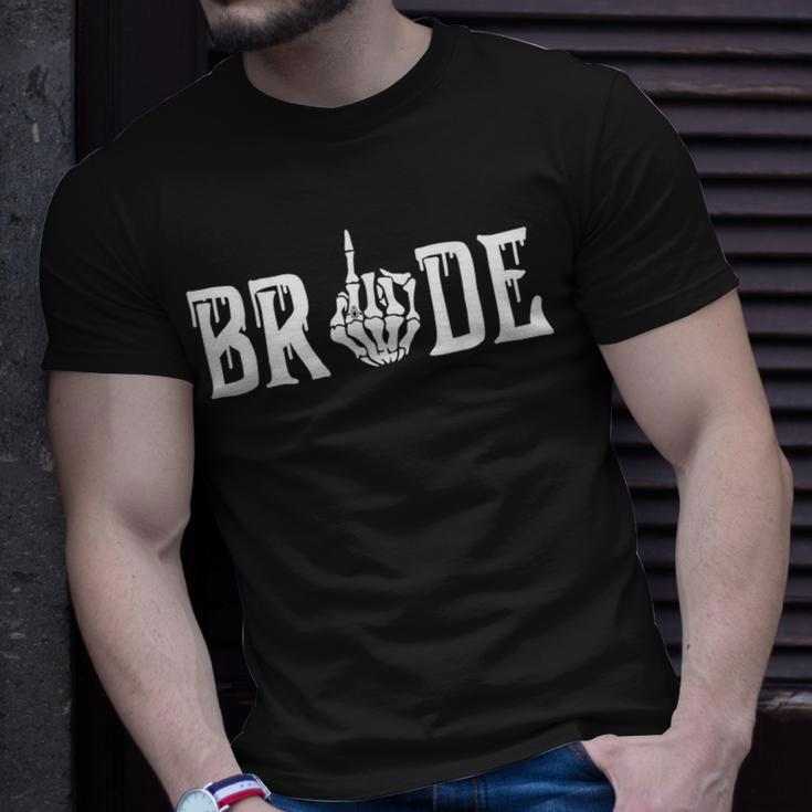 Gothic Skeleton Bride Wedding Just Married Spooky Halloween Unisex T-Shirt Gifts for Him