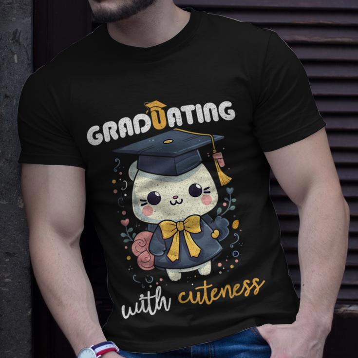 Graduating With Cuteness Kawaii Cat Graduation 2023 Unisex T-Shirt Gifts for Him