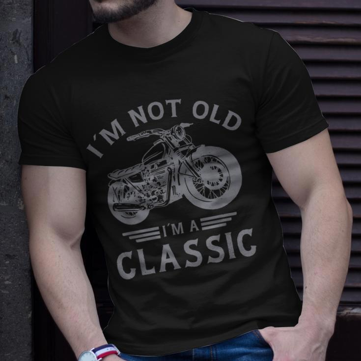 Grandad Birthday Vintage Motorbike Funny Motorcycle Unisex T-Shirt Gifts for Him