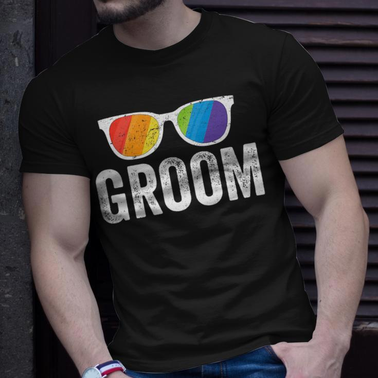 Groom Bachelor Party Lgbt Same Sex Gay Wedding Husband Unisex T-Shirt Gifts for Him
