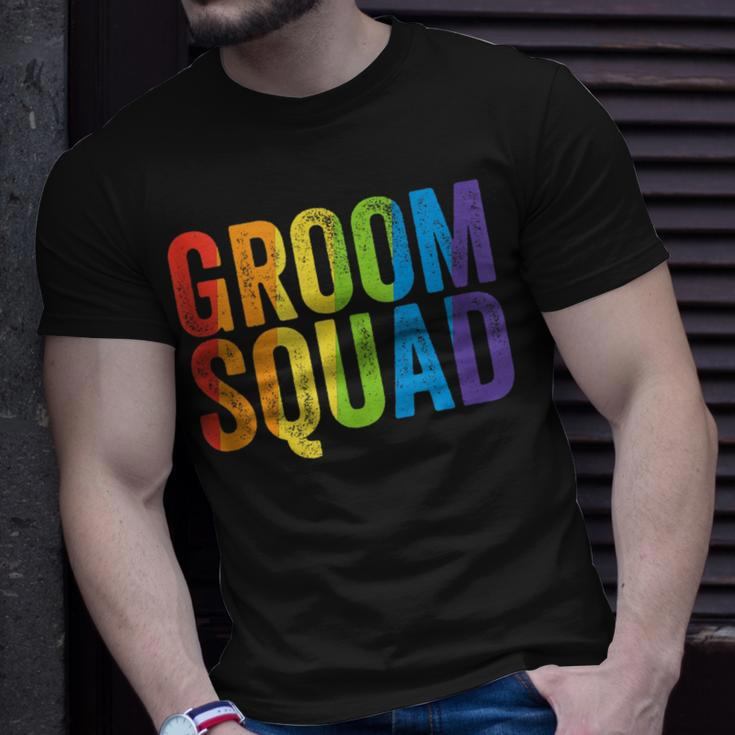 Groom Squad Party Lgbt Same Sex Gay Wedding Husband Men Unisex T-Shirt Gifts for Him