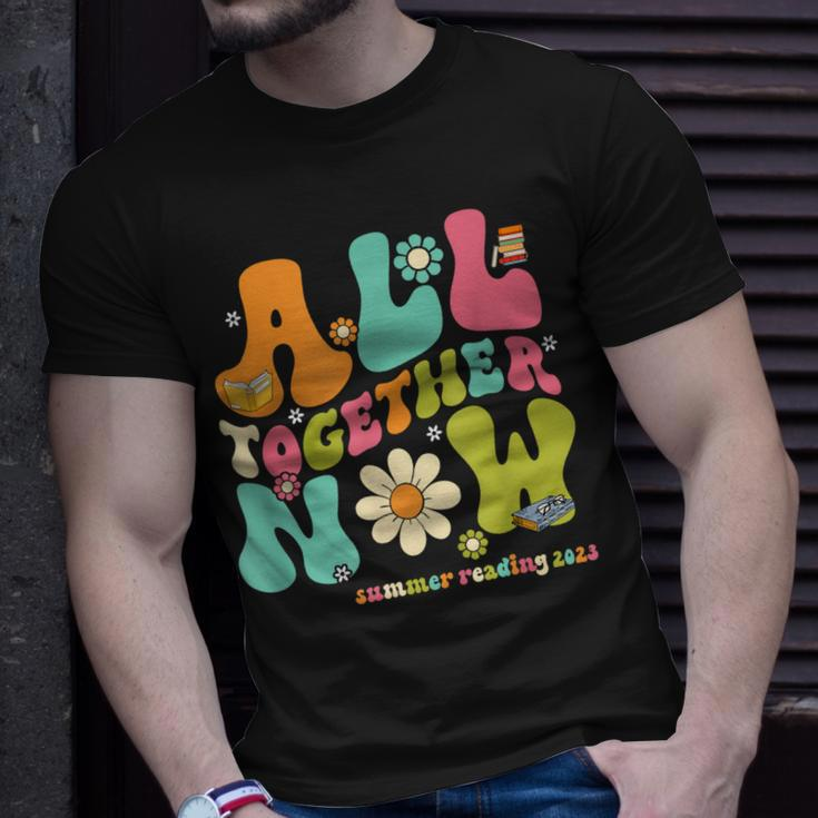 Groovy All Together Now Summer Reading 2023 Librarian Book Unisex T-Shirt Gifts for Him