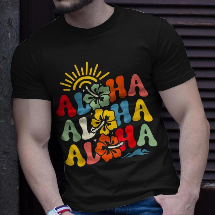 Groovy Aloha Hawaii Hawaiian Beach Summer Vacation Boy Girl Unisex T-Shirt Gifts for Him