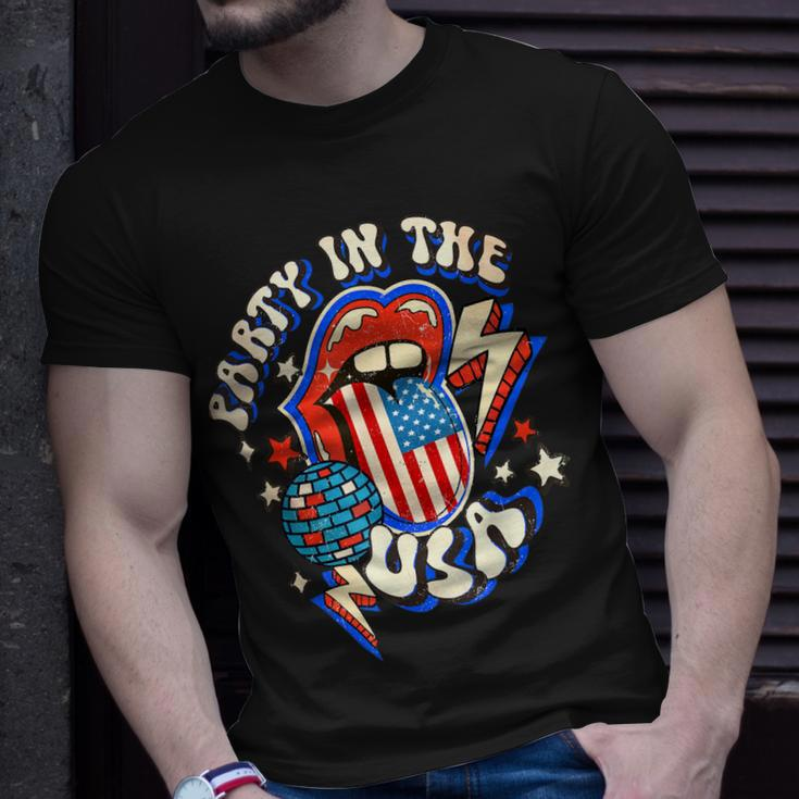 Groovy Disco Funny Party In The Us July 4Th Usa Patriotic Unisex T-Shirt Gifts for Him