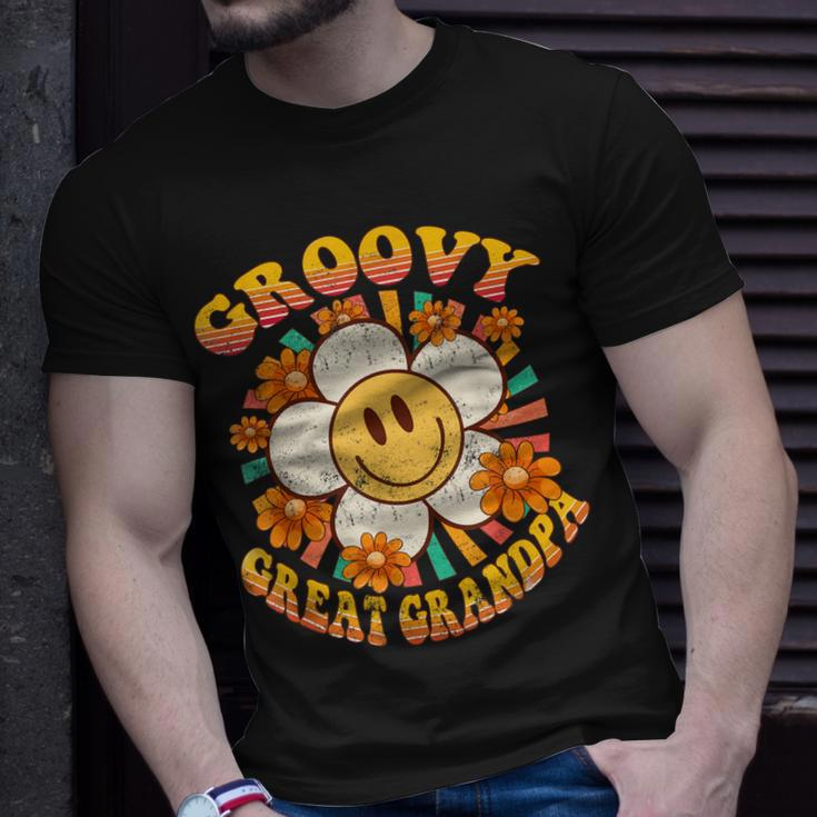 Groovy Great Grandpa Daisy Flower Smile Face 60S 70S Family Unisex T-Shirt Gifts for Him