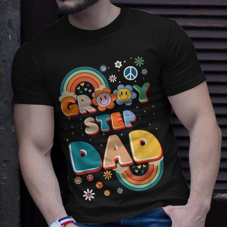 Groovy Step Dad Stepdaddy Step Father Fathers Day Retro Gift For Mens Unisex T-Shirt Gifts for Him