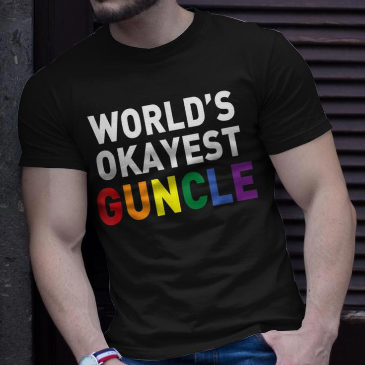 GuncleProud Of My Gay Uncle Worlds Okayest Guncle Unisex T-Shirt Gifts for Him
