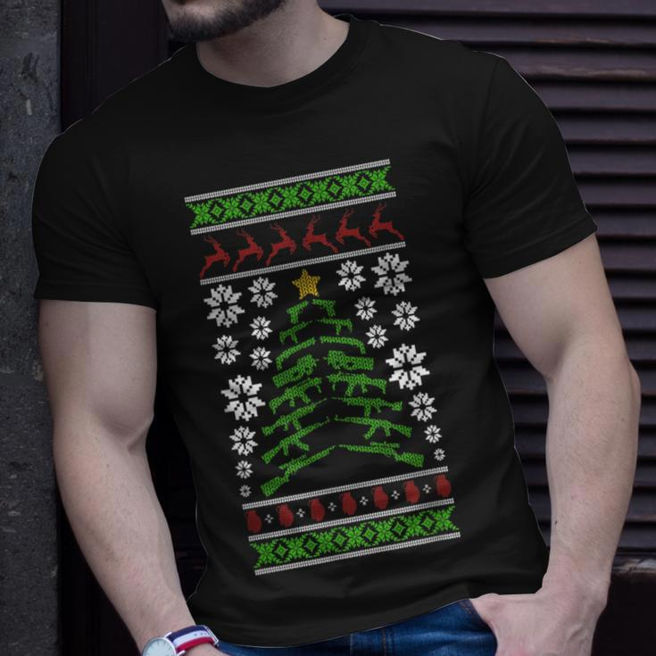 Guns Ugly Christmas Sweater Military Gun Right 2Nd Amendment T-Shirt Gifts for Him