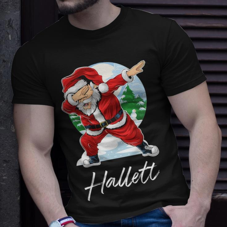 Hallett Name Gift Santa Hallett Unisex T-Shirt Gifts for Him