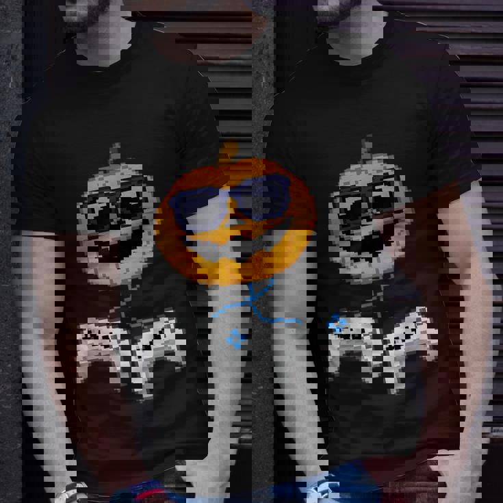 Halloween Jack O Lantern Pixelated Gaming Gamer Boys T-Shirt Gifts for Him