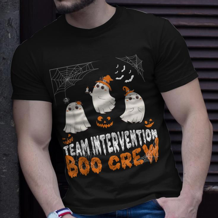 Halloween Team Intervention Boo Crew Cute Ghost Spider Bats T-Shirt Gifts for Him