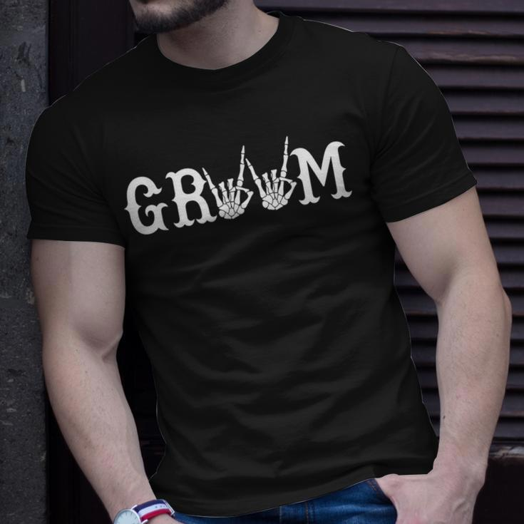 Halloween Wedding Bride Groom Skeleton Till Death Matching T-Shirt Gifts for Him