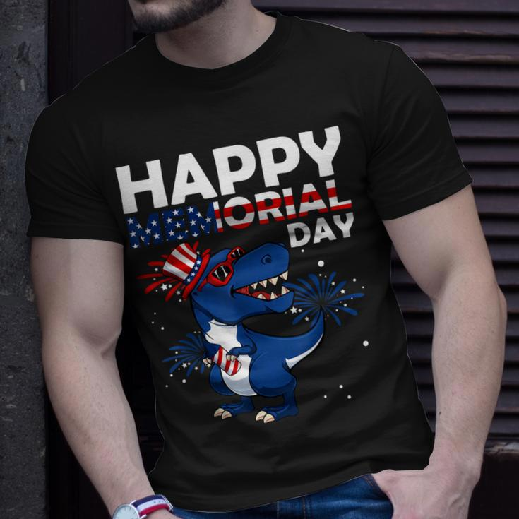 Happy Memorial Day 4Th Of July Dinosaur American Flag Hat Unisex T-Shirt Gifts for Him