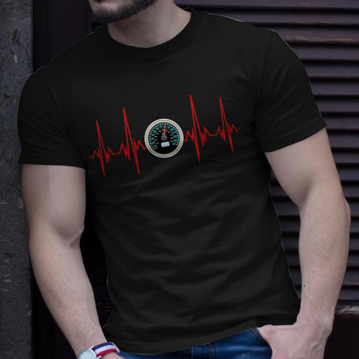 Heartbeat Car Speedometer Car Lovers Funny Gift Unisex T-Shirt Gifts for Him