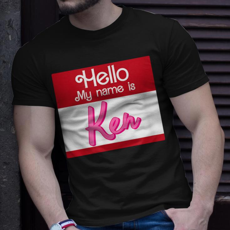Hello My Name Is Ken Halloween Name Tag Personalized T-Shirt Gifts for Him